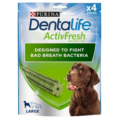 Purina Dentalife Actifrsh Dental Chew Large Dog Treats 6 X Sticks