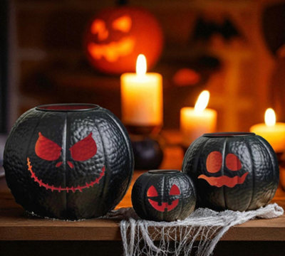  - Set Of 3 Halloween Pumpkin Lanterns
