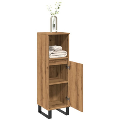 Berkfield Bathroom Cabinet Artisan Oak 30X30X100 Cm Engineered Wood from B&Q