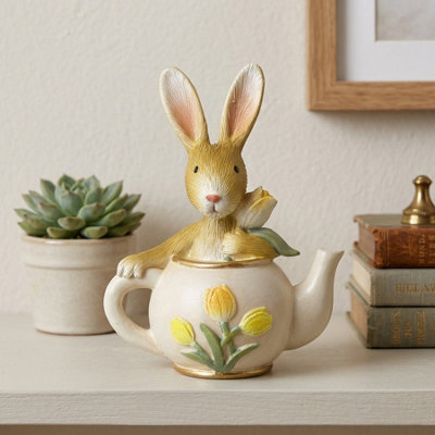 Garden Greatness Springtime Rabbit In Teapot Ornament from B&Q