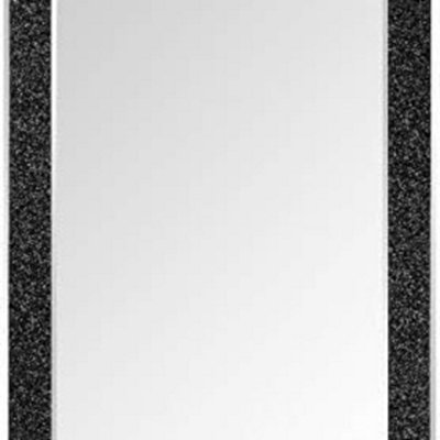 Deenz Silver Glitter Black Glass Wall Bling Dressing Table Bed Bath Room Mirror 40X60 Glitter Noir Mirro Shining Mirror from B&Q