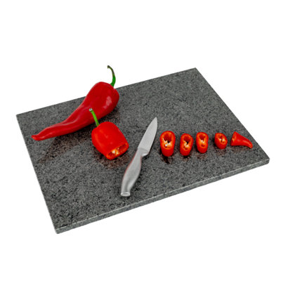 Homiu Natural Granite Chopping BoardWorktop Protectors Heat ResistantSuitable For MeatFish & Vegetables40X30X1.5Cm from B&Q