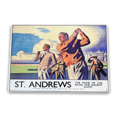 Proclad Vintage Metal Sign - British Railways Retro Advertising, St Andrews, Scotland - B&Q
