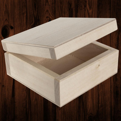 Woodeedoo Small Unfinished Wooden Square Keepsake Storage Box For Crafts Memories Gifts Diy Personalisation Project 10X10X5Cm from B&Q