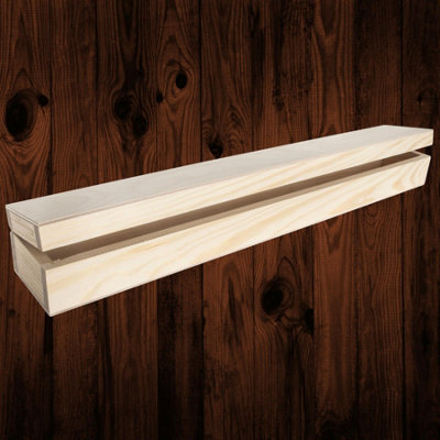 Wooden Memory Trinket Box / 47 cm Long / Plain Wood Candle Case Storage with Lid - Image 4
