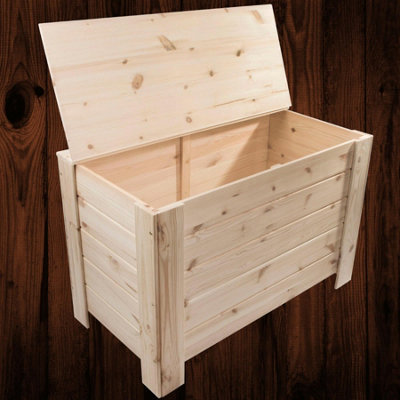 Woodeedoo Unfinished Wooden Extra Large Decorative Storage Chest With Hinged Lid For Bedding Treasures Toys Tools Box 77X40X50Cm from B&Q