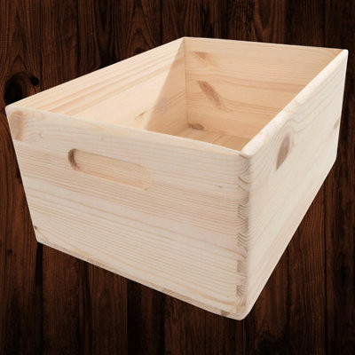 Woodeedoo Large Open Top Wooden Storage Crate For Pantry Desk Diy Craft Utility Garage Home Organisation 33 X 25 X 15.5 Cm from B&Q