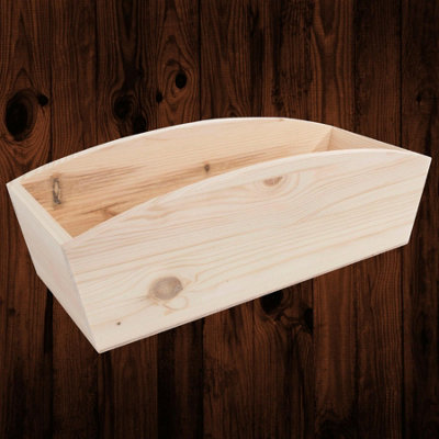 Woodeedoo Unfinished Wooden Wavy Edge Herb Planter Box For Kitchen Windowsill Indoor Decorative Use Or Diy 34X13X10Cm from B&Q