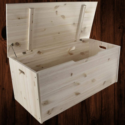 Woodeedoo Unfinished Wooden Storage Ottoman Chest Bench Seat For Bedding Toys Treasures Tool Box 90X42x40cm Extra Large