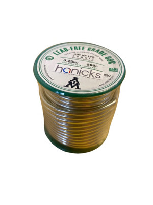 Hanicks Plumbers Lead Free Solder Wire Reel 3.25mm Quality Lead Free Soldering 500G Solder Grade 99C from B&Q