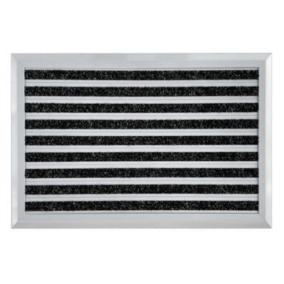 Nicoman Aluminium Barrier Dirt-Trapper Door Mat Metal Scrape DoormatRibbed Aluminum With Carpet 60Cm X 40Cm from B&Q