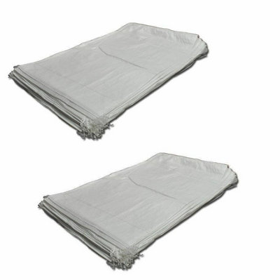 Woven White Bags Sacks Large Extra Heavy Duty Rubble Sand (50Cm X 80Cm Pack Of 100) from B&Q