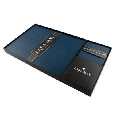 Lara May Unisex Blue Set Of Royal Reprocessed Leather Placemats & Leather Coasters Size 8 - Image 4