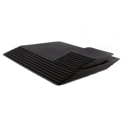 Lara-May 8x Jet Black Recycled Leather Placemats & Coasters Set - Made in Britain - Image 4