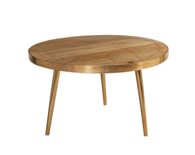 Buttercup Farm Light Gold Round Coffee TableSolid Mango WoodL80 X W80 X H45 Cm from B&Q