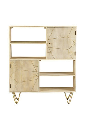 Buttercup Farm Light Gold Display CabinetSolid Mango WoodL40 X W120 X H135 Cm from B&Q