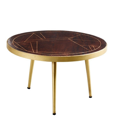 Buttercup Farm Dark Gold Round Coffee TableSolid Mango WoodL80 X W80 X H45 Cm from B&Q