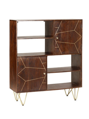 Buttercup Farm Dark Gold Display CabinetSolid Mango WoodL40 X W120 X H135 Cm from B&Q