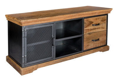Buttercup Farm Metropolis Industrial Tv Media UnitMetal/acacia Solid WoodL45 X W140 X H60 Cm from B&Q