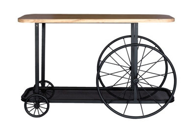 Buttercup Farm Craft Wheel Console TableSolid Mango WoodL40 X W120 X H80 Cm from B&Q