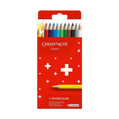Caran d'Ache Swisscolor Water Resistant Pencils - Box of 12 Assorted Colours - Image 4