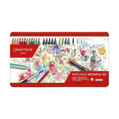 Caran D'ache Botanical Colouring & Lettering Set, 24 Pcs, Metal Case, With Class - Assorted Colours - Image 3