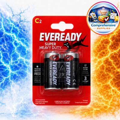 B&Q -  Super Heavy Duty C Batteries 1.5V Pack Of 2