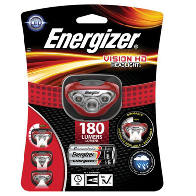 Energizer 180 Lumen Vision Hd Headlight Head Torch from B&Q