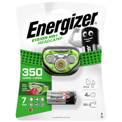 Energizer 350 Lumen Vision Hd+ Headlight Head Torch from B&Q