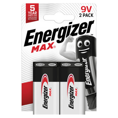 Energizer 9V Max Alkaline Batteries - Pack Of 2