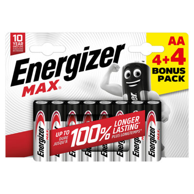 Energizer Aa Max Alkaline BatteriesPack Of 4+4 from B&Q