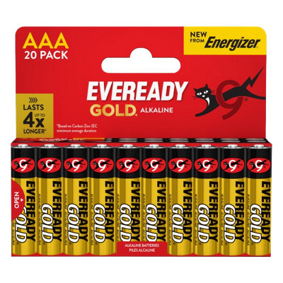 B&Q -  Gold Aaa Alkaline BatteriesPack Of 20