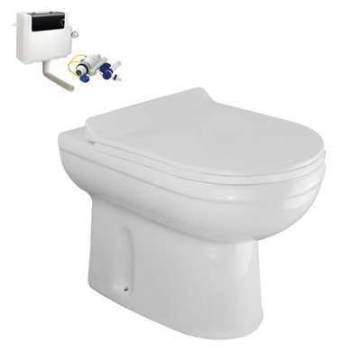 Nes Home Ingersly Back To Wall Modern Toilet Pan & Soft Close Seat + Concealed Cistern from B&Q