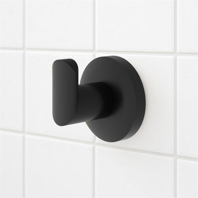 B&Q -  Matte Black Round Rob Hook