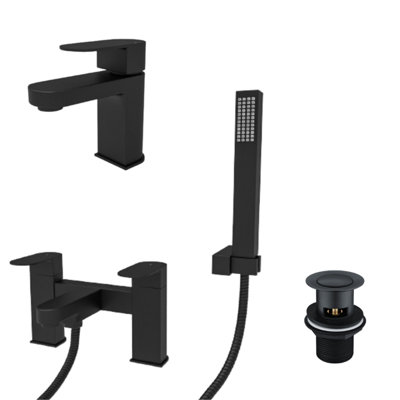 Kevon Mono Basin MixerBath Shower Mixer And Handset Kit & Waste from B&Q