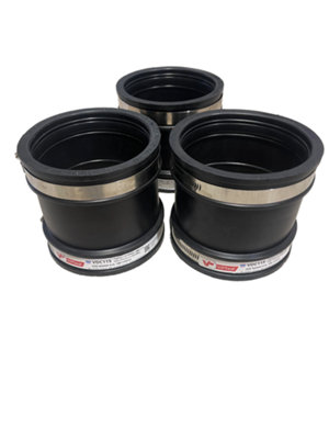 3X Drain Coupling Vdc115100mm115mm Flexible Rubber Boot Reducer Coupling Adaptor Pipe Connector Joiner from B&Q