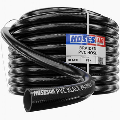 Hoses UK 16mm Id Pvc Reinforced Braided Black Hose X 20 Metre For WaterAirlineCompressorDrain Down from B&Q