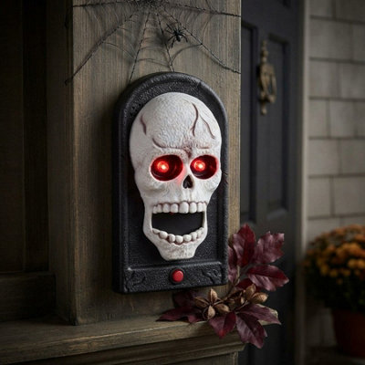 Rackhams Red/Light Haunted Skeleton Animated Doorbell - Image 3