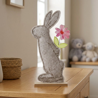 Garden Greatness Felt Rabbit With Flower Decoration from B&Q