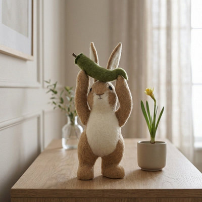 Garden Greatness Felt Rabbit With Green Pea Pod from B&Q