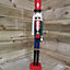 76cm LED Battery Operated Indoor Christmas Wooden Nutcracker Decoration in Green Jacket
