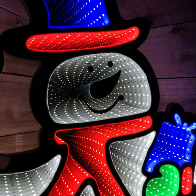 76cm LED Infinity Standing Snowman Christmas Decoration