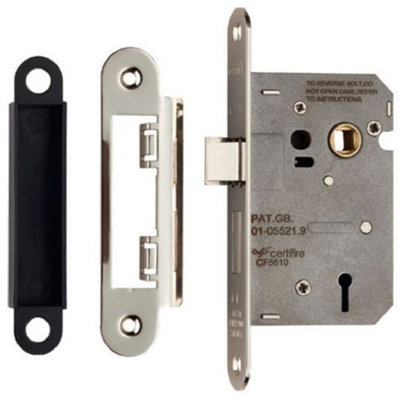 76mm 3 Lever Contract Sashlock Rounded Satin Nickel Brassed Door Latch