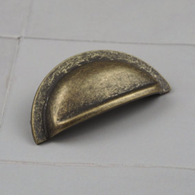 76mm Antique Brass Cup  Cabinet Handle