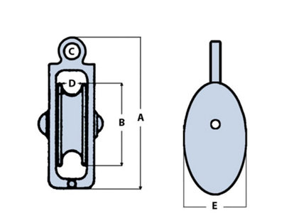 76MM Awning Pulley Single Cast Sheave Fixed Round Eye (Rope Pulling Washing Line)