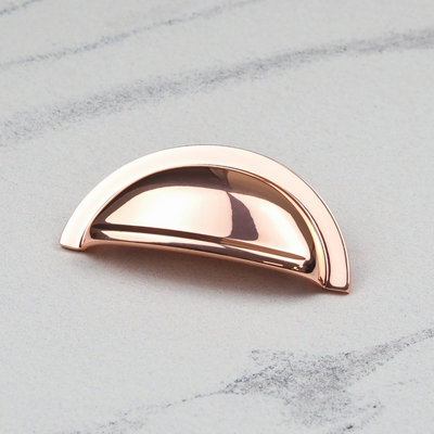 76mm Copper Cabinet Cup Handle Rose Gold Kitchen Cupboard Door Drawer Pull Bathroom Bedroom Furniture Replacement Upcycle