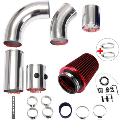 3 Unversal Car nlet Cold Ar ntake Flter nducton Kt Ppe Hose