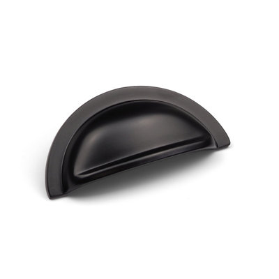 76mm Matt Black Cabinet Cup Handle Dark Kitchen Cupboard Door Drawer Pull Bathroom Bedroom Furniture Replacement Upcycle