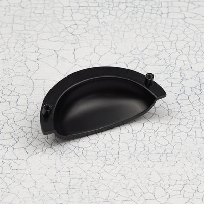 76mm Matt Black Cabinet Cup Handle Dark Kitchen Cupboard Door Drawer Pull Bathroom Bedroom Furniture Replacement Upcycle