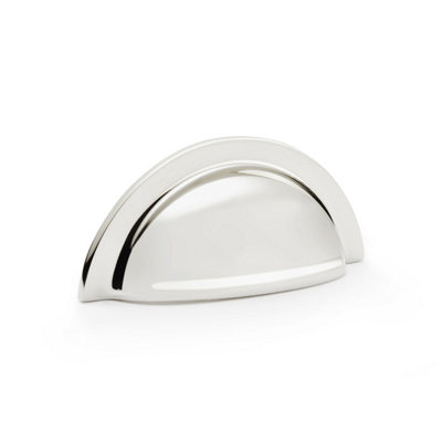 76mm Polished Nickel Cabinet Cup Pull Layered Mushroom Kitchen